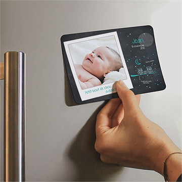 Faire-part naissance chouette alors magnet - Mise en situation