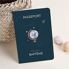 Faire-part de baptême mon passeport bapteme