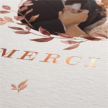 Remerciement mariage poésie cuivrée - Marquage à chaud CUIVRE