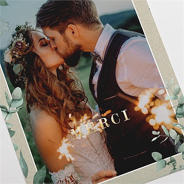 Remerciement mariage intimité - Détail de la carte