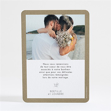 Remerciement mariage festivités - Dos du remerciement