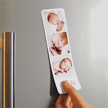 Faire-part naissance jolie mosaïque magnet - Mise en situation