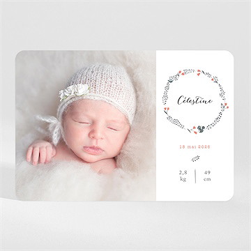 Faire-part naissance en rouge et noir magnet