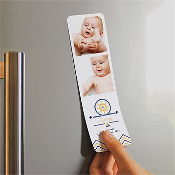 Faire-part naissance mon petit matelot magnet - Mise en situation