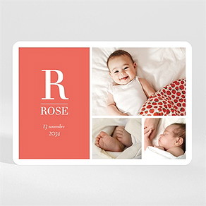Faire-part naissance mon bébé grenadine magnet