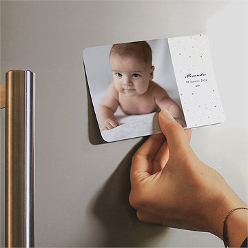 Faire-part naissance étoile magnet - Mise en situation