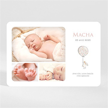 Faire-part naissance tendre lapin magnet