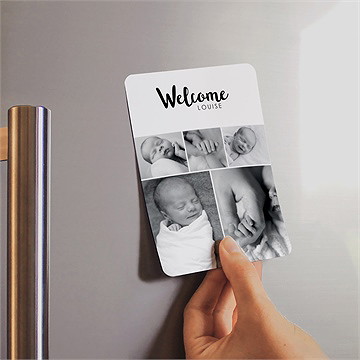 Faire-part naissance welcome baby ! magnet - Mise en situation