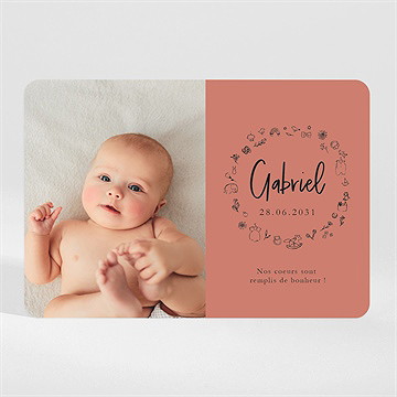 Faire-part naissance jolie farandole magnet