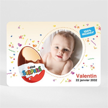 Faire-part naissance petit oeuf surprise magnet