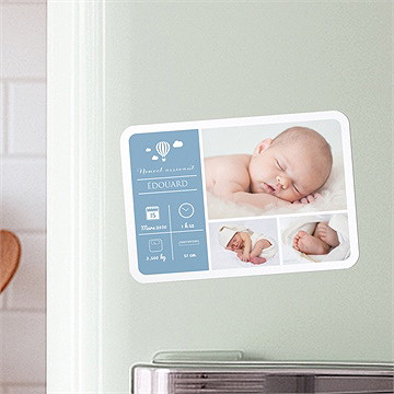 Faire-part naissance pictogrammes magnet
