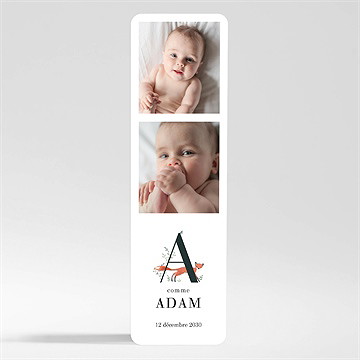 Faire-part naissance première initiale magnet