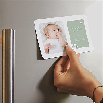 Faire-part naissance ravissant lapin magnet - Mise en situation