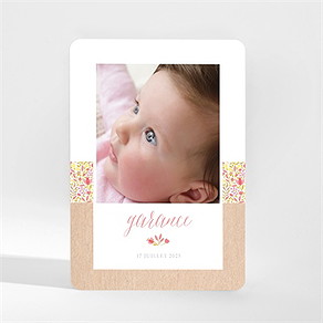 Faire-part naissance kraft et liberty magnet
