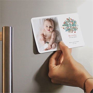 Faire-part naissance profusion magnet - Mise en situation