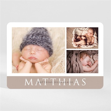 Faire-part naissance 3 délicates photos magnet