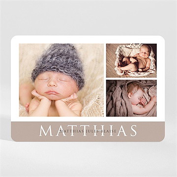 Faire-part naissance 3 délicates photos magnet