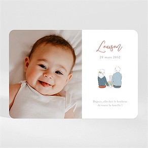 Faire-part naissance tendre tribu magnet