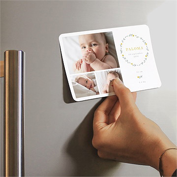 Faire-part naissance belle annonce magnet - Mise en situation
