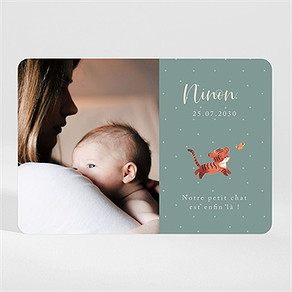 Faire-part naissance petit tigrou magnet