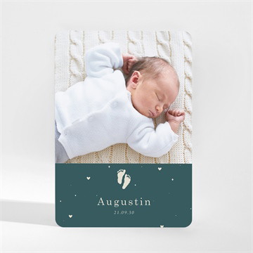 Faire-part naissance douce empreinte magnet