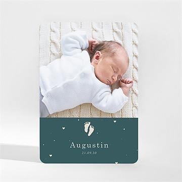 Faire-part naissance douce empreinte magnet