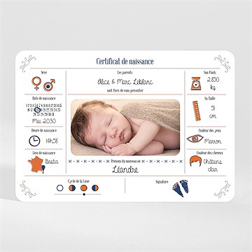 Faire-part naissance jolis pictogrammes magnet