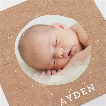 Faire-part naissance cocotte en folie ! dorure - Détail du faire-part