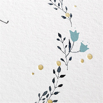 Faire-part naissance dans sa couronne dorure - Détail du faire-part