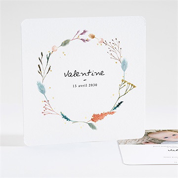 Faire-part naissance poésie dorure