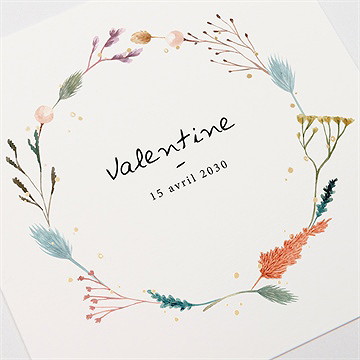 Faire-part naissance poésie dorure - Détail du faire-part