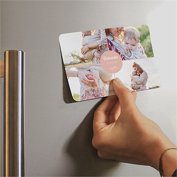 Faire-part naissance toutes les coutures magnet - Mise en situation