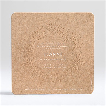 Faire-part naissance faire-part enveloppe gaufrage - Dos du faire-part