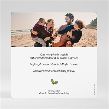 Carte de voeux bien au chaud - Dos de la carte