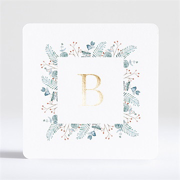 Faire-part naissance esquisse végétale dorure