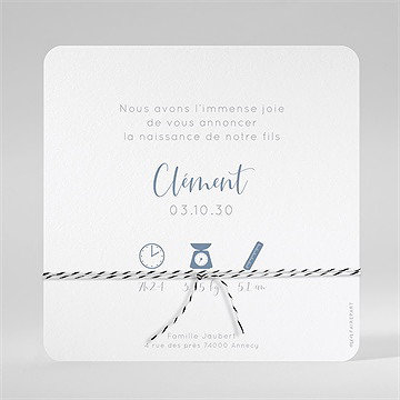 Faire-part naissance jolis petits détails ensemencé - Dos de la carte