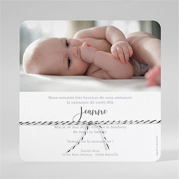 Faire-part naissance joli photomaton ensemencé - dos de la carte