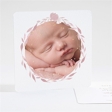 Faire-part naissance joli vintage dorure