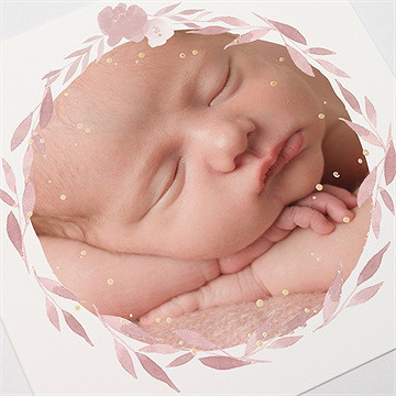 Faire-part naissance joli vintage dorure - Marquage à Chaud OR