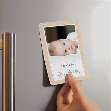 Faire-part naissance signes de douceur magnet - Mise en situation