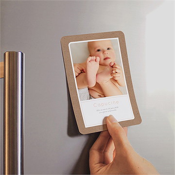 Faire-part naissance symbiose magnet - Mise en situation