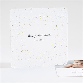 Faire-part naissance étoile carte dorure
