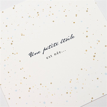 Faire-part naissance étoile carte dorure - Détail du faire-part