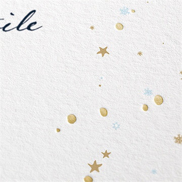 Faire-part naissance étoile carte dorure - Marquage à chaud OR