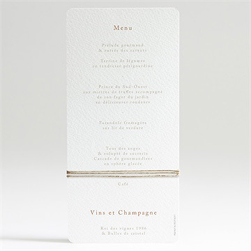 Menu mariage subliminal - Dos du menu