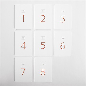 Numéro de table mariage son eclat - Vue d'ensemble