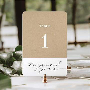 Numéro de table mariage un grand jour - Mise en situation