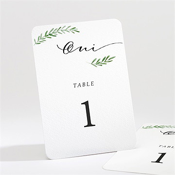 Numéro de table mariage branche d'amour