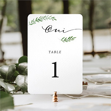 Numéro de table mariage branche d'amour - Mise en situation