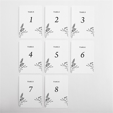 Numéro de table mariage delicatesse - Vue d'ensemble